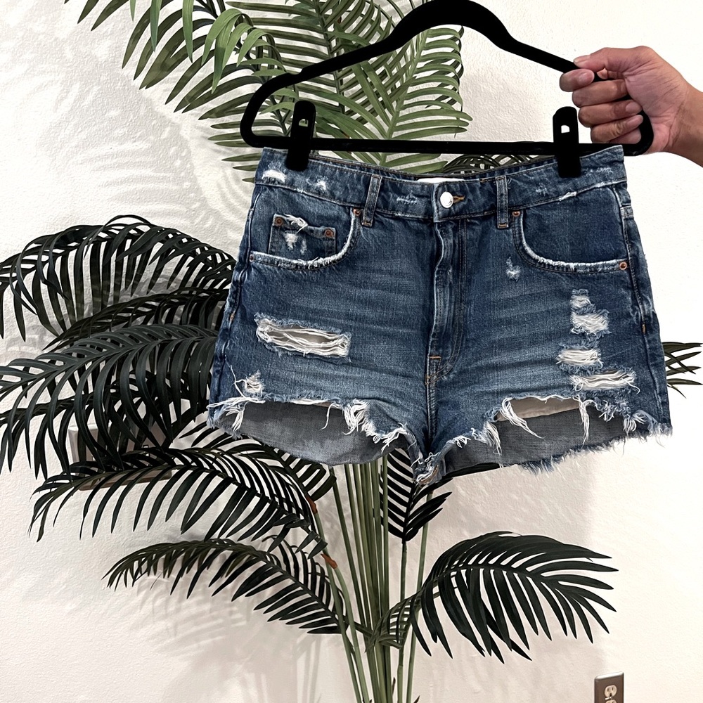 Jean shorts.